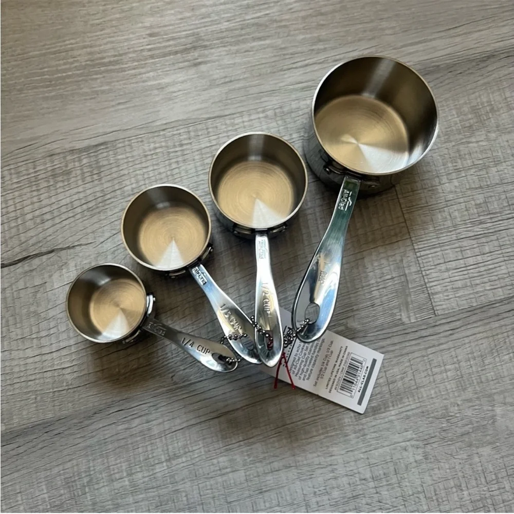 NWT ALL CLAD Stainless Steel Measuring Cup Set 4 Piece Cookware